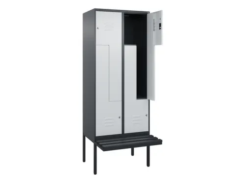 Z-garderobekast,HxBxD 2120x800x815mm,4vak,vak B 400mm,cil.-slot