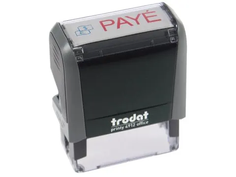 tekststempel Printy Line tekst: PAYE rood blauw