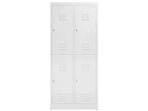 Dubbeldekse garderobekast 1800x800x500mm 2x2vak 400mm RAL9003