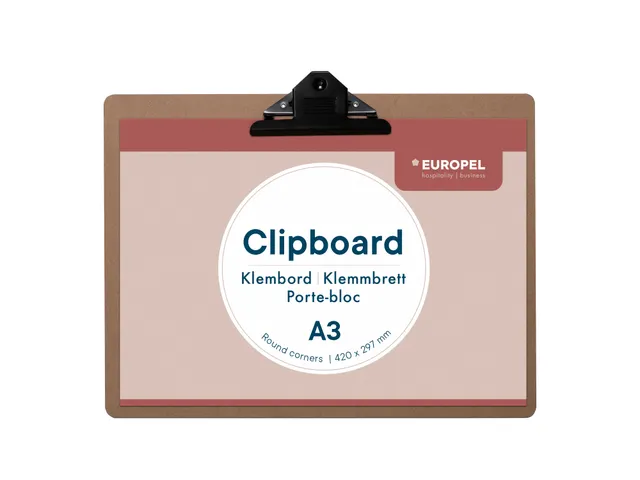 Europel Klembord A3 MDF Liggend Hout