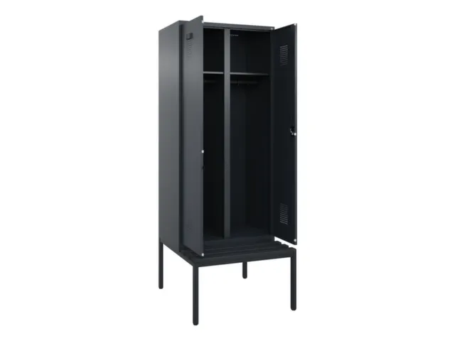 locker met bank,voor scheiding van kleding,HxBxD 2120x800x815mm,2vak