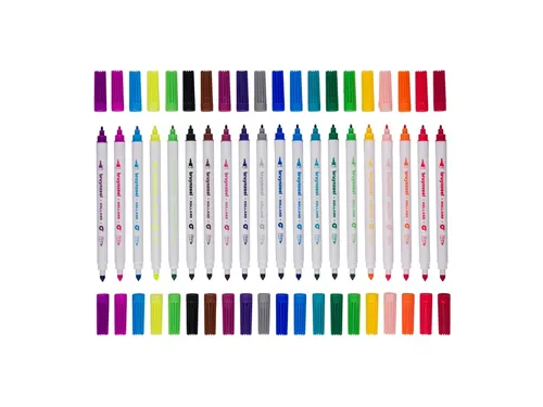 Viltstift Bruynzeel Kids Twin Point assorti 20 stuks
