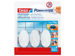 Haken tesa Powerstrips SMALL Ovaal zelfklevend verwijderbaar wit 3 stu - 1