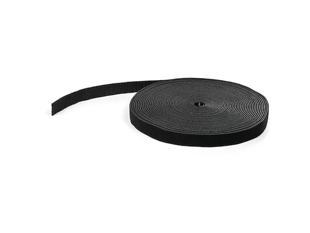 15m Bulk Rol Klittenband herbruikbaar zwart op maat te knippen