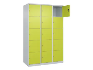 lockerkast,HxBxD 1850x1200x500mm,3x5vakken,vak B 400mm,cil.-slot - 1