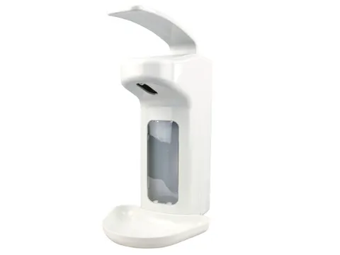 Zeep- & Desinfectiemiddeldispenser Kunststof wit 500 Ml + Opvangschaal