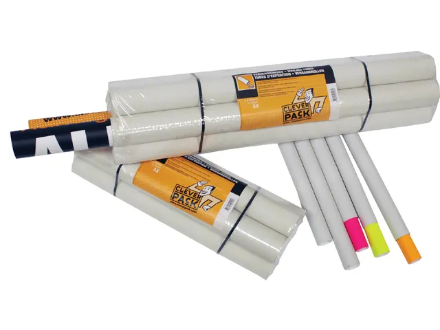 Verzendkoker CleverPack rond A3 +doppen 330x29.7x1.2 wit 5stuks