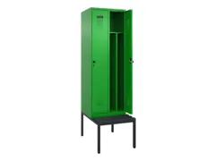 locker met bank,voor scheiding van kleding,HxBxD 2120x600x815mm,2vak