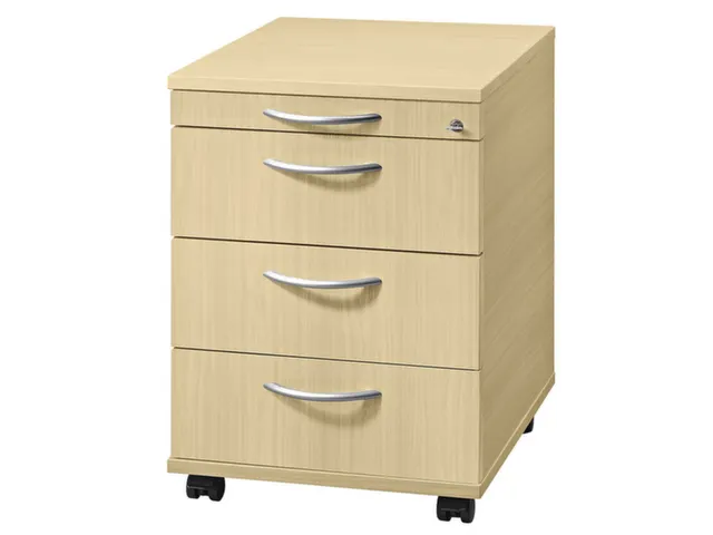 Caisson tiroirs Mobile 590x430x580mm 1 tiroir crayon 3 tiroirs Erable