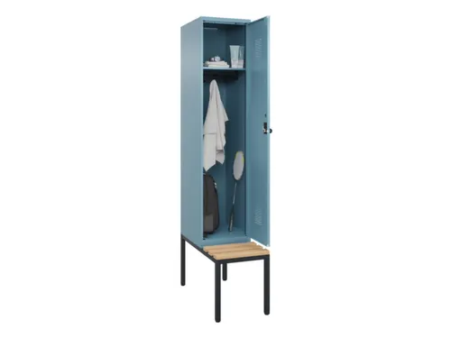 locker met bank,HxBxD 2120x400x815mm,1vak,vak B 400mm,draaigrendel