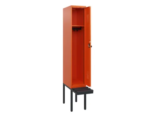 locker met bank,HxBxD 1950x300x815mm,1vak,vak B 300mm,draaigrendel