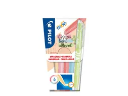 Markeerstift Pilot Frixion Light Naturel Medium punt Set van 6 kleuren