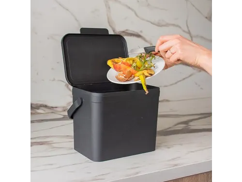 Bonton Mini afvalemmer GFT 5 liter zwart