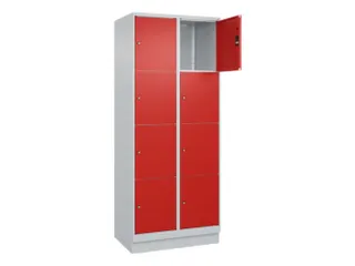 lockerkast,HxBxD 1950x800x500mm,2x4vakken,vak B 400mm,cil.-slot,sokkel - 1