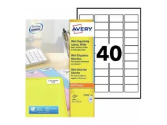 laseretiket Avery 45,7x25,4mm wit 100 vel 40 etiketten per vel