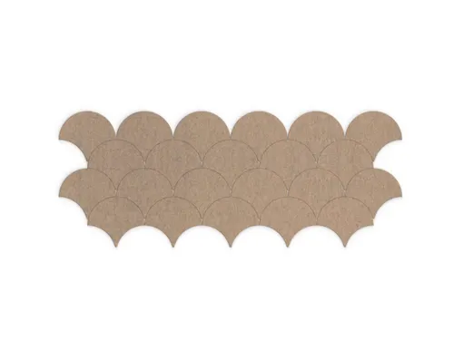 Akoestische PET-vilt Japanse Golf tegels beige 30x26cm 22 stuks
