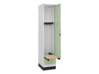 locker met bank,HxBxD 1950x400x815mm,1vak,vak B 400mm,cilinderslot - 1