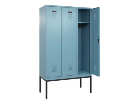 locker,HxBxD 2120x1200x500mm,3vak,vak B 400mm,cil.-slot,voetonderstel