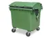 Conteneur à déchets grande capacité couvercle coulissant 1100L vert