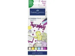 Sketchmarker Faber-Castell Goldfaber etui 6 stuks Kawaii op alcoholbas