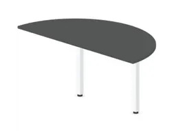 aanbouwtafel,i.h.v.,HxBxD 720-840x1600x800mm,halfrond,MS-donkergrijs