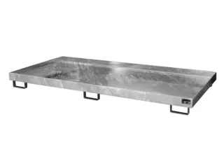 stellingopvangbak,opvangvol. 240l,HxBxD 210x2650x1300mm,staal verzinkt - 1