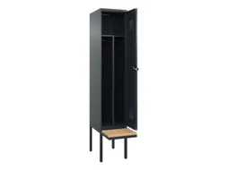 locker met bank,HxBxD 2120x400x815mm,1vak,vak B 400mm,draaigrendel