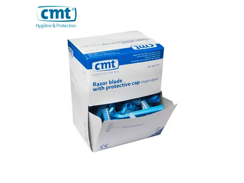 Wegwerpscheermesjes Met Beschermkap Blauw 100 Stuks Dispenser