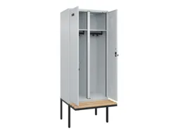 locker met bank,voor scheiding van kleding,HxBxD 2120x800x815mm,2vak