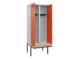 locker met bank,voor scheiding van kleding,HxBxD 2120x800x815mm,2vak - 1