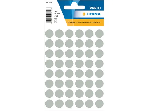 HERMA 1858 Multipurpose etiketten Rond 13mm Grijs 240 stuks