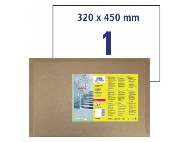 Antimicrobiële etiketten afneembaar transparant 450x320mm