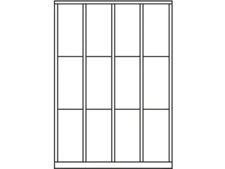 lockerkast,HxBxD 1850x1600x500mm,4x4vakken,RAL7035,front RAL5012 - 5