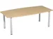 vergadertafel HxBxD 72x200x80cm vatvormig beuken 4voeten Alu