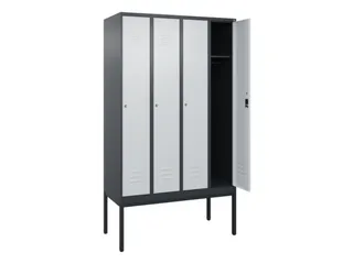 locker,HxBxD 2120x1200x500mm,4vak,vak B 300mm,cil.-slot,voetonderstel - 2