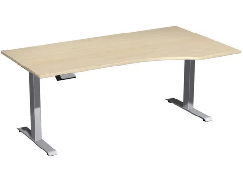 In hoogte verstelbaar bureau in vrije vorm,HxBxD 630-1280x1800x1000mm