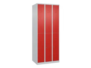 dubbeldekse locker,HxBxD 1850x750x500mm,3x2vak.,vak B 250mm,cil.-slot - 1