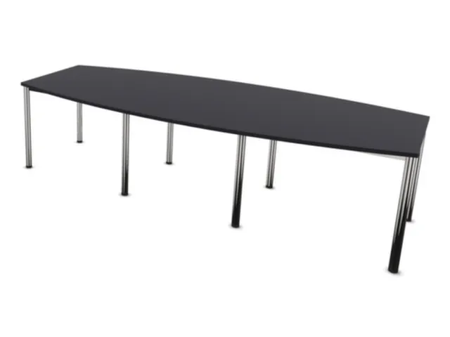vergadertafel,HxBxD 740x2800x1200mm,vatvormig,CC-zwart