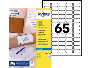 Etiket Avery J8651-100 38.1x21.2mm Inkjet wit 6500 stuks - 4