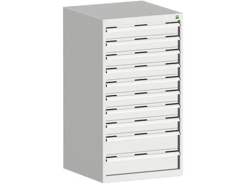 ladekast HxBxD 1200x650x650mm 10 laden staal Ral7035 lichtgrijs