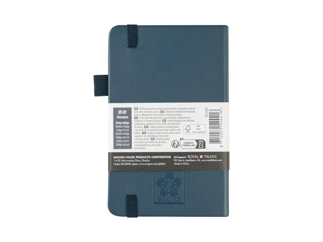 Notitieboek Sakura hard cover pocket lijn donker indigo 90x140mm