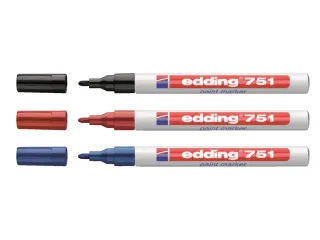 Viltstift edding 751 lakmarker rond zwart 1-2mm - 2