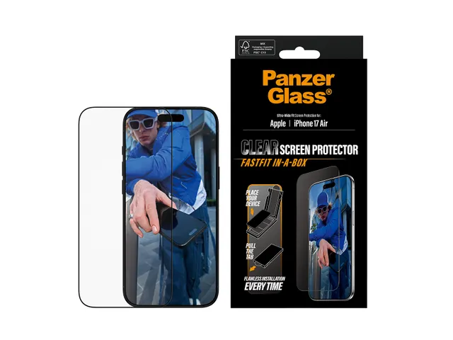 PanzerGlass Screen Protector iPhone Air | Ultra-Wide Fit w. FASTFIT