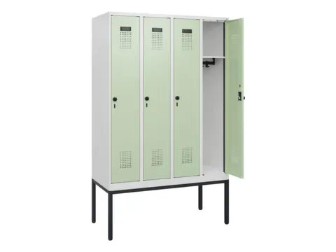 schoollocker,HxBxD 1950x1200x500mm,4vak,vak B 300mm,draaigrendel