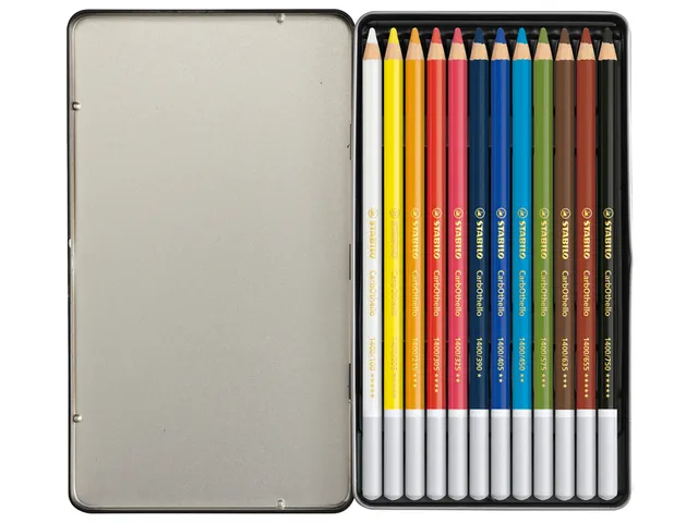 Crayon craie pastel STABILO CarbOthello assorti boîte 12 pièces