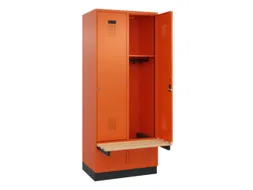 locker met bank,HxBxD 1950x800x815mm,2vak,vak B 400mm,cilinderslot