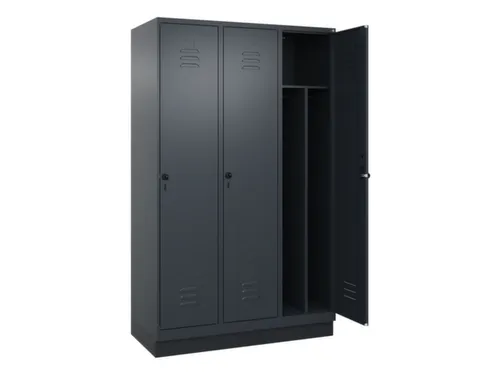 locker voor scheiding van kleding,HxBxD 1950x1200x500mm,3vak