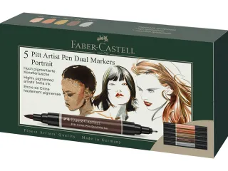 Tekenstift Faber-Castell Pitt Artist duo marker Portrait etui 5stuks k - 2