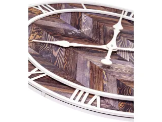 Wandklok Ø58cm Hout/Metaal Donkerbruin Roman Vintage Romeinse cijfers - 5