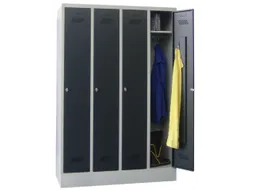 lockerkast,HxBxD 1850x1200x500mm,4vak,RAL7035,front RAL5012